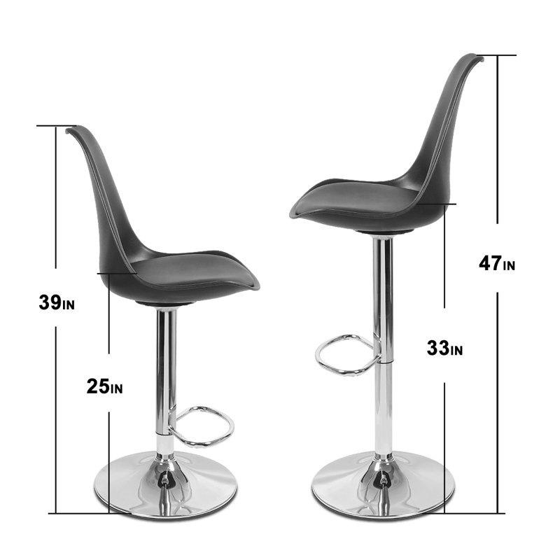 Orren Ellis Avawatz Swivel Adjustable Height Bar Stool & Reviews Wayfair